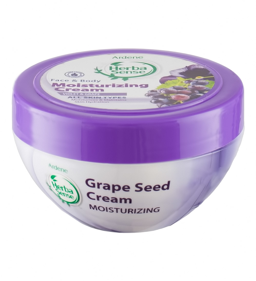 کرم مرطوب کننده صورت و بدن با رایحه انگور و بنفشه هرباسنس 150گرم