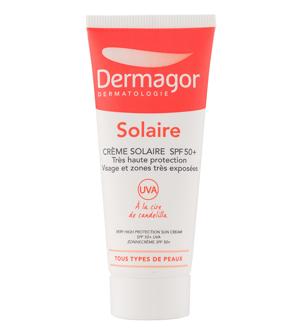 کرم ضد آفتاب بی رنگ دارای spf 50 مناسب پوست نرمال تا خشک حجم 40 میل